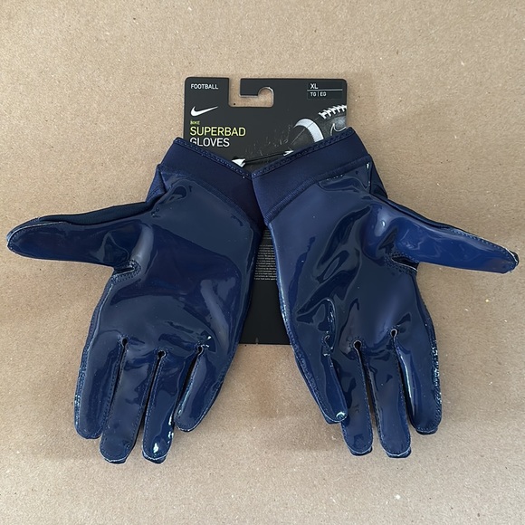 Nike Superbad Football Gloves Navy Blue - Picture 2 of 3